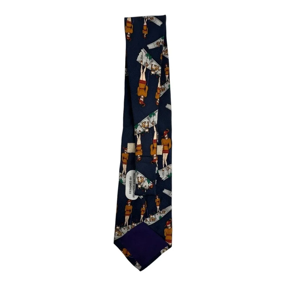 Save The Children Jennifer Aniston Celebrity Dress Men's Neck Tie Blue Silk
